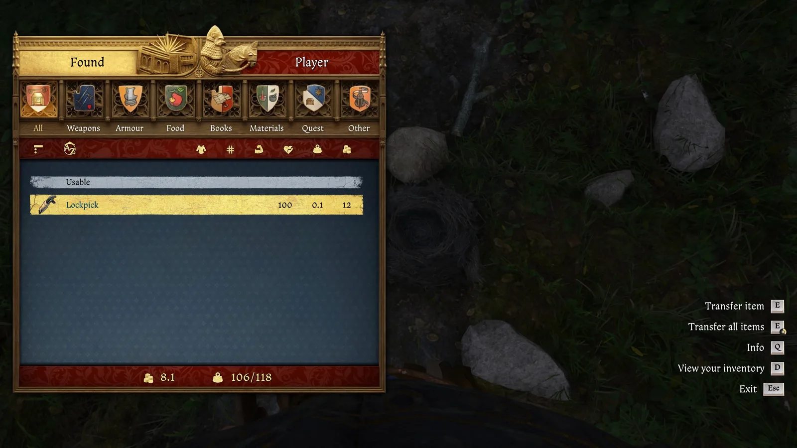 KCD2 lockpick found while searching a bird nest