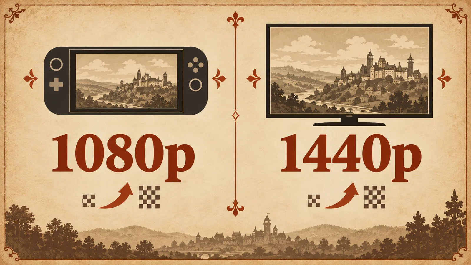 KCD2 Switch 2 handheld and docked output targets of 1080p and 1440p